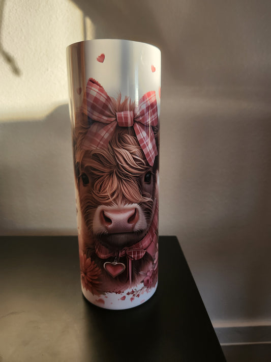 Valentine's Highland Cow Tumbler